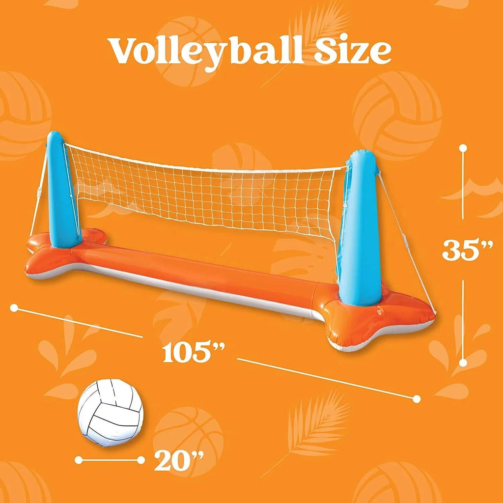 Pool Volleyball Net with Basketball Hoop and Inflatable Balls, Anchor Bags All Vera Mart