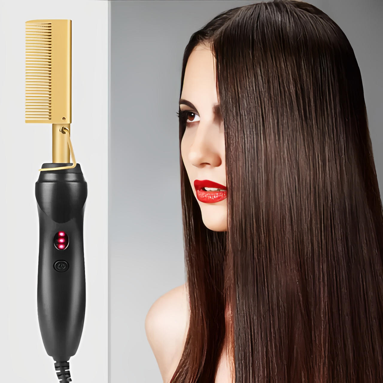 Titanium Alloy Hot Comb with Ceramic Heat and Adjustable Temperature, 60 Second Heat Up All Vera Mart