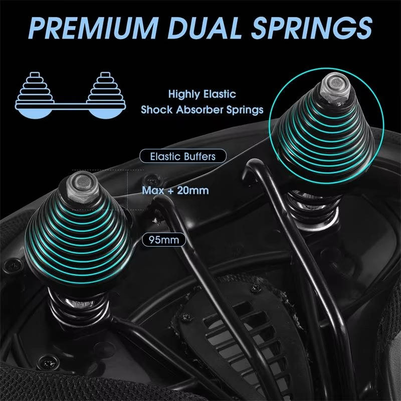 Bike Saddle with Memory Foam Cushioning and Dual Spring Absorption, Reflective Strips All Vera Mart