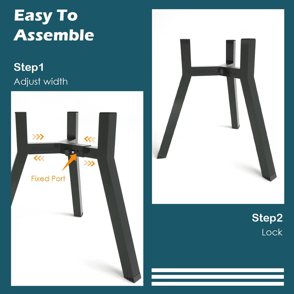 Dog Bowl Stand with Adjustable Width and Foldable Metal Frame, 13.7in Height All Vera Mart