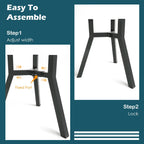 Dog Bowl Stand with Adjustable Width and Foldable Metal Frame, 13.7in Height All Vera Mart