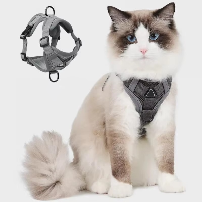 Cat Vest Harness with Reflective Strips and 1.5M Leash All Vera Mart