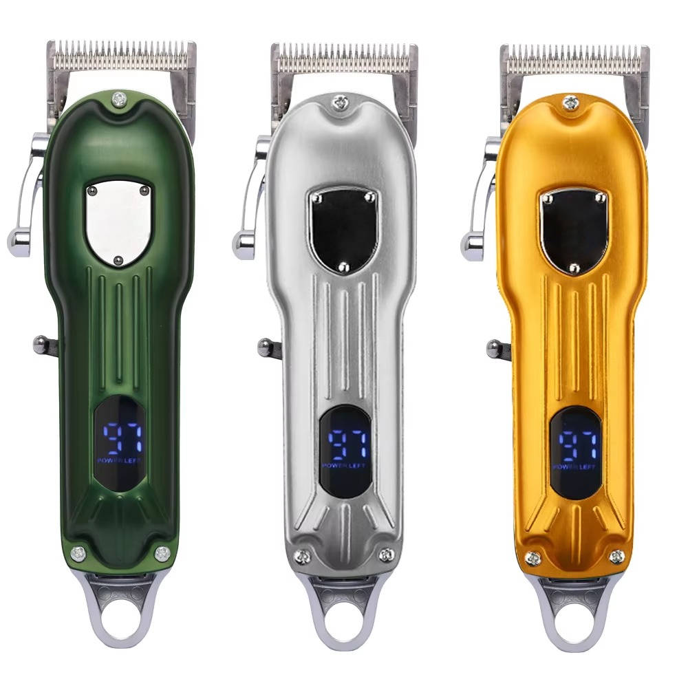 Rechargeable Pet Grooming Clipper with Carbon Steel Blades and LCD Battery Display All Vera Mart