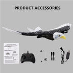RC Eagle Aircraft with Gyro Stabilization and Dual Channel Remote, 15in Wingspan All Vera Mart