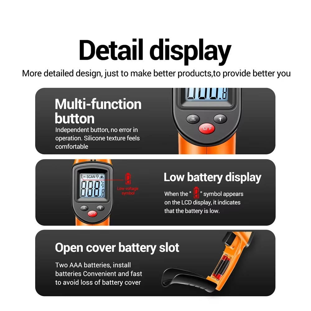 Infrared Thermometer with Laser Targeting and Backlit Display All Vera Mart