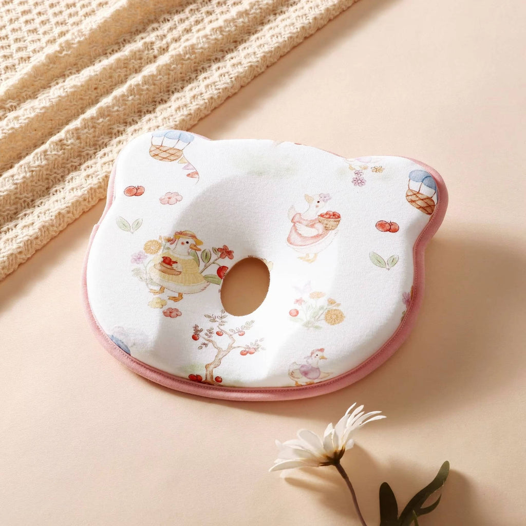 Infant Head Support Pillow with U-Shaped Groove and Velvet Cover, Machine Washable All Vera Mart