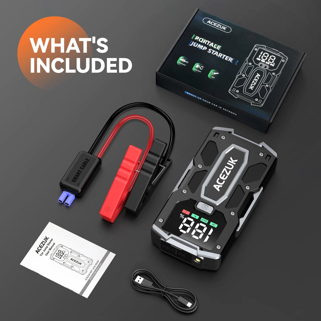 Vehicle Jump Starter with 12800mAh Power Bank and Digital Display All Vera Mart