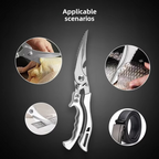 Kitchen Shears with Serrated Blades and Auto Rebound Spring for Poultry, Fish and Bones All Vera Mart