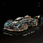 Working Supercar Building Block Set with Steering System and Suspension, 1690 Pieces All Vera Mart