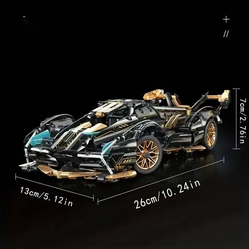 Working Supercar Building Block Set with Steering System and Suspension, 1690 Pieces All Vera Mart