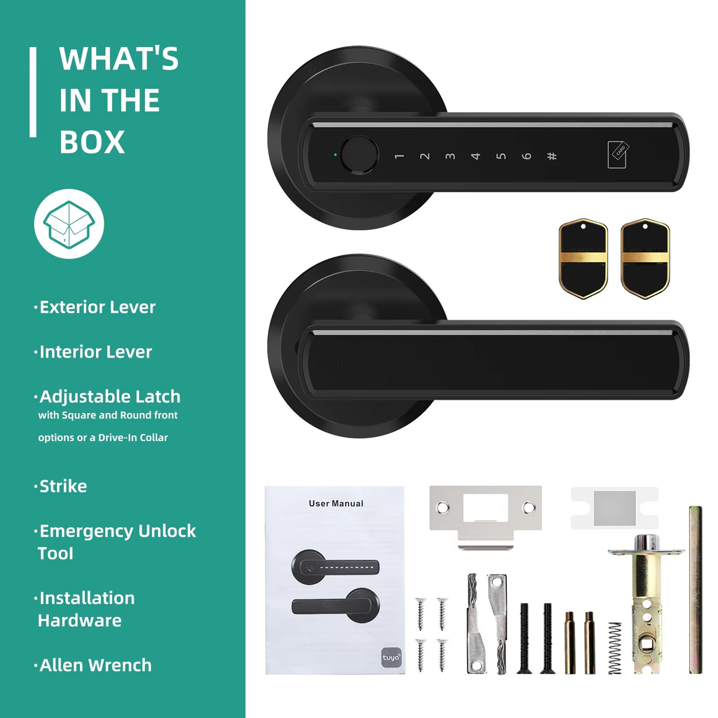 Biometric Door Lock with Fingerprint Scanner and Touchscreen Keypad All Vera Mart
