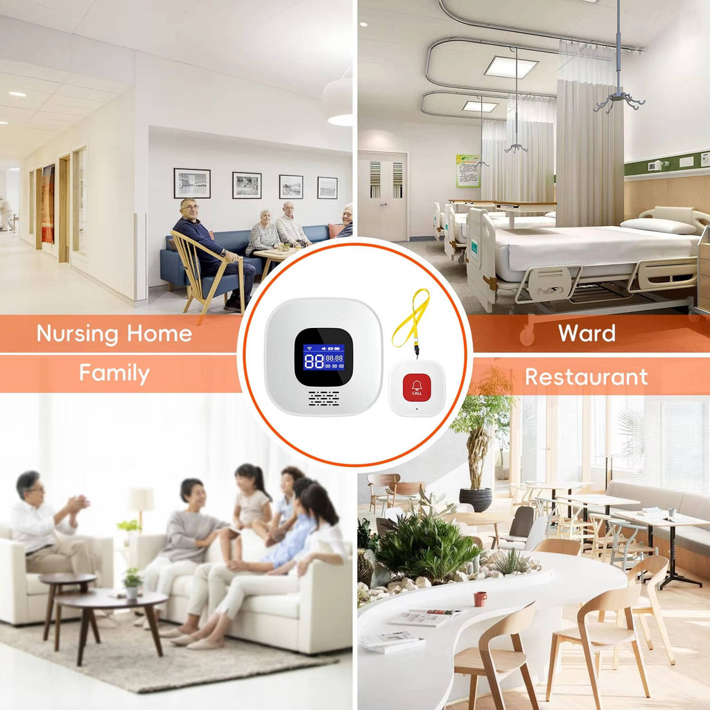 Wireless SOS Alert Button with 328ft Range and App Notifications for Elderly All Vera Mart