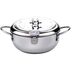 Deep Frying Pot with Built-In Thermometer and Splash Guard Lid All Vera Mart