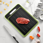 Double-Sided Cutting Board with Thawing Tray, Knife Sharpener and Garlic Grinder All Vera Mart