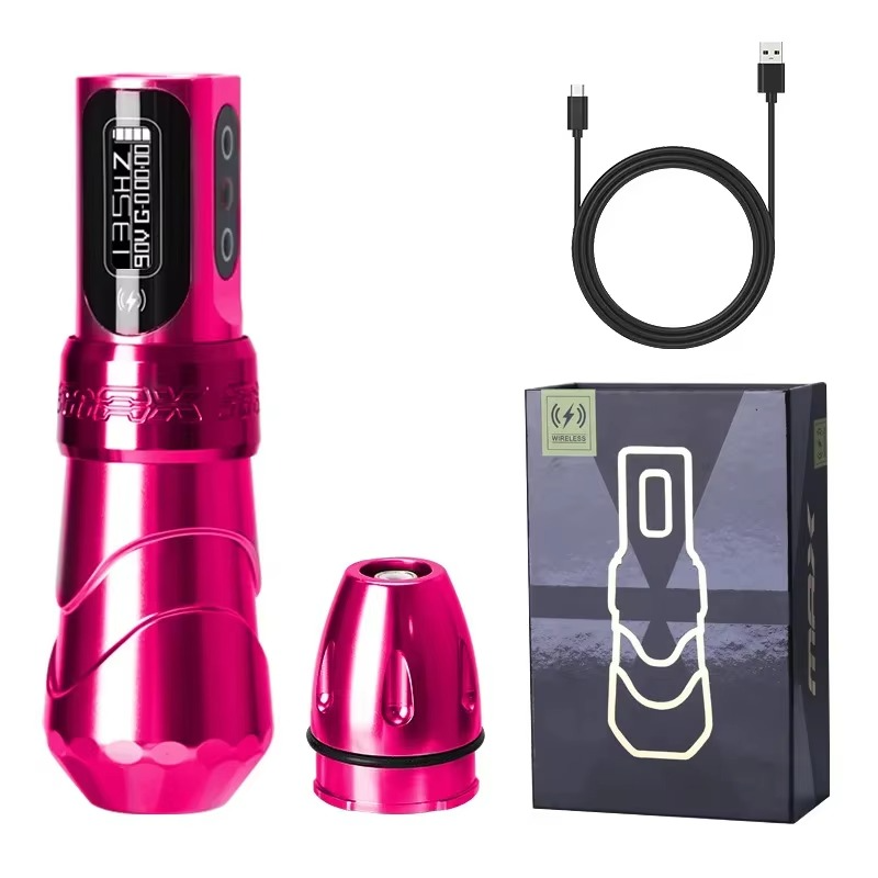Wireless Tattoo Pen with 10,000 RPM Brushless Motor and LED Display, 10-Hour Battery All Vera Mart
