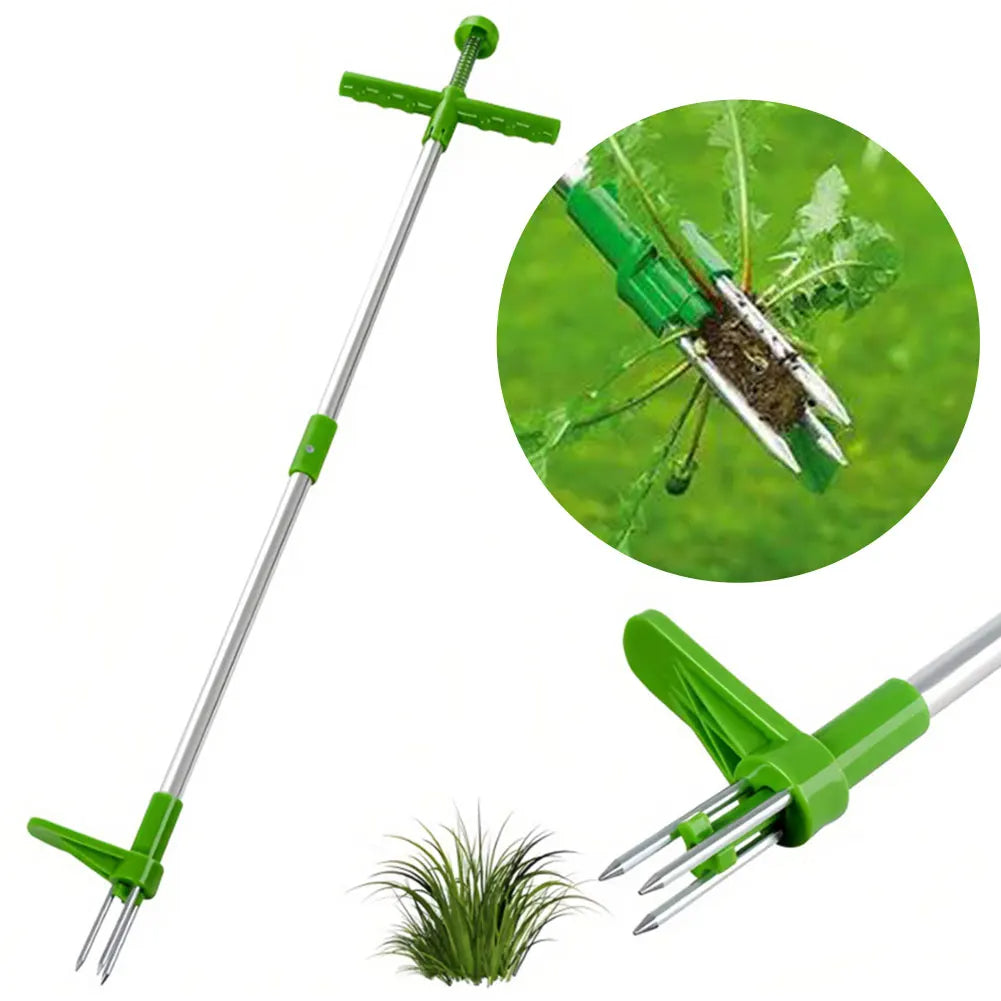 Stand Up Weed Puller with Three Claw Root Extraction and Foot Pedal All Vera Mart