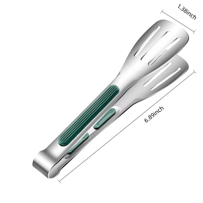 Stainless Steel Kitchen Tongs with Scalloped Grip Tips and Spring Loaded Mechanism All Vera Mart