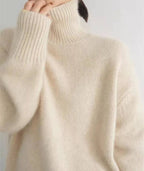 Turtleneck Sweater with Stretch Knit and Full Length Sleeves, Loose Fit All Vera Mart