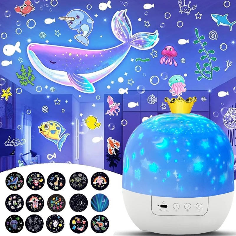 Rotating Scene Projector with Infrared Remote and Six Interchangeable Films for Kids All Vera Mart