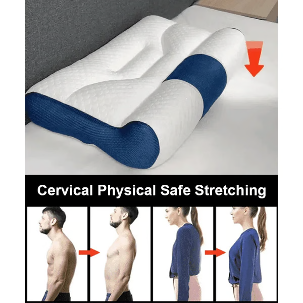 Cervical Memory Foam Pillow with Goose Down Fill and Breathable Cover All Vera Mart