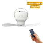 Rechargeable Hanging Fan with Remote Control and Tripod Stand, LED Light All Vera Mart