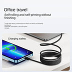 Self-Coiling Magnetic Charging Cable with Braided Fabric and Dual Tips, 3.3ft All Vera Mart