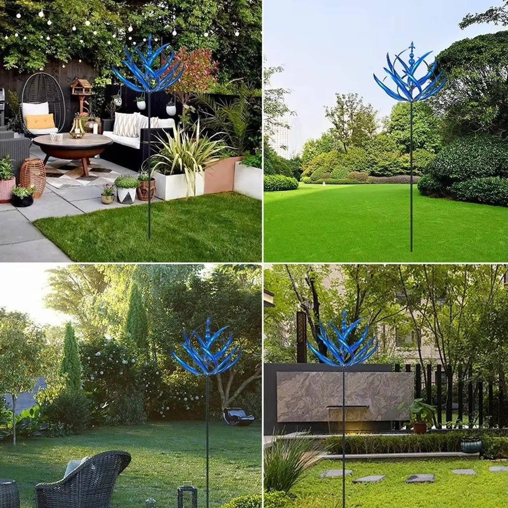 Tulip Wind Spinner with Powder Coated Iron Body and 360 Degree Rotation All Vera Mart