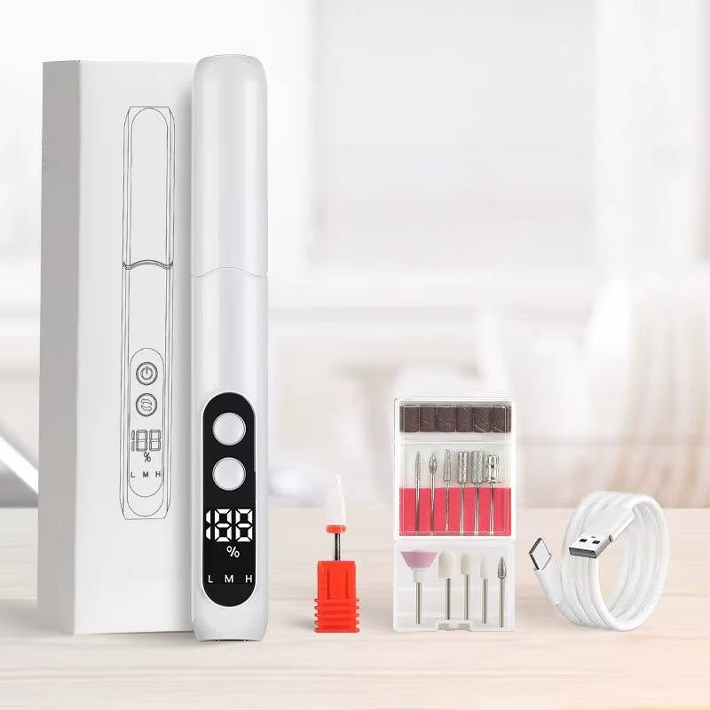 Electric Nail Drill with 8 Drill Bits and LED Display for Acrylic and Gel Nails All Vera Mart