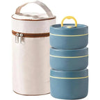 Insulated Food Container Set with Three Steel Containers and Padded Carry Bag All Vera Mart