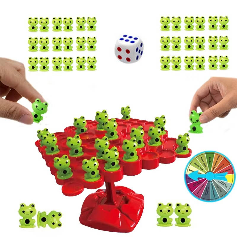 Balancing Frog Game with Number Cube and 50 Colorful Frogs All Vera Mart
