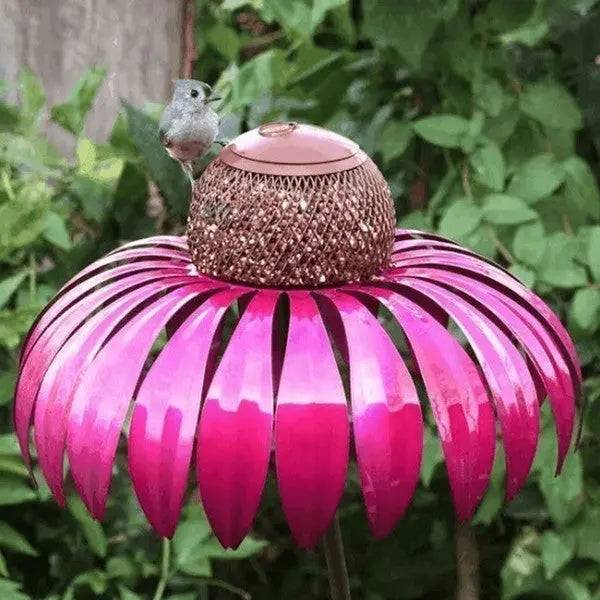 Bird Feeder with Weather-Resistant Metal and Easy Refill Lid, Compact Space-Saving Design All Vera Mart