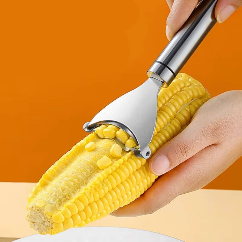 Stainless Steel Corn Kernel Stripper with Serrated Blade and Textured Handle All Vera Mart
