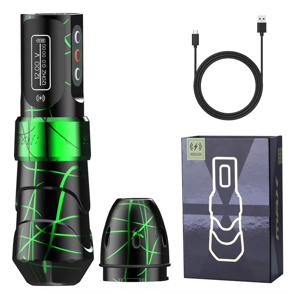 Wireless Tattoo Pen with 10,000 RPM Brushless Motor and LED Display, 10-Hour Battery All Vera Mart