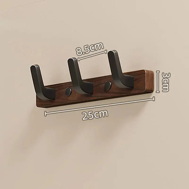Wall Mounted Coat Rack with Solid Wood and Metal Construction, Matte Black All Vera Mart