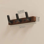 Wall Mounted Coat Rack with Solid Wood and Metal Construction, Matte Black All Vera Mart