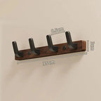 Wall Mounted Coat Rack with Solid Wood and Metal Construction, Matte Black All Vera Mart