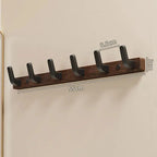 Wall Mounted Coat Rack with Solid Wood and Metal Construction, Matte Black All Vera Mart