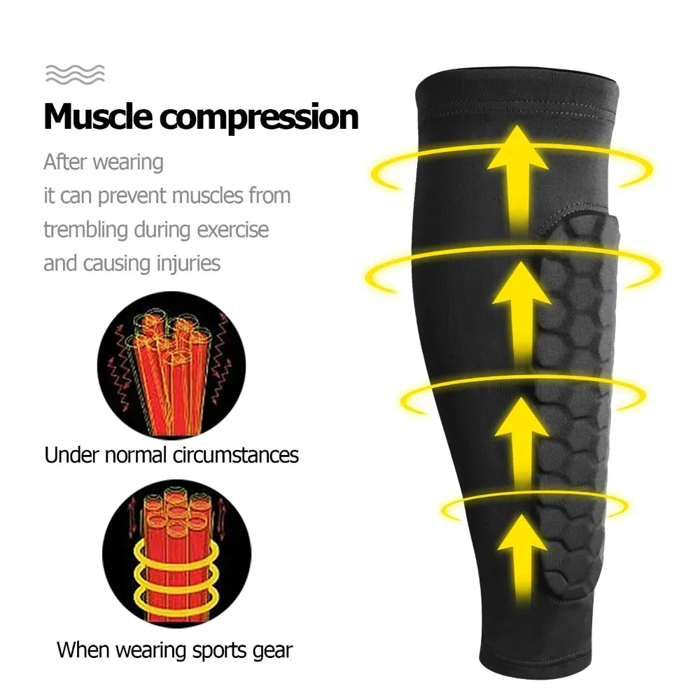 Honeycomb Shin Guards with Compression Fit and Moisture Wicking Fabric All Vera Mart