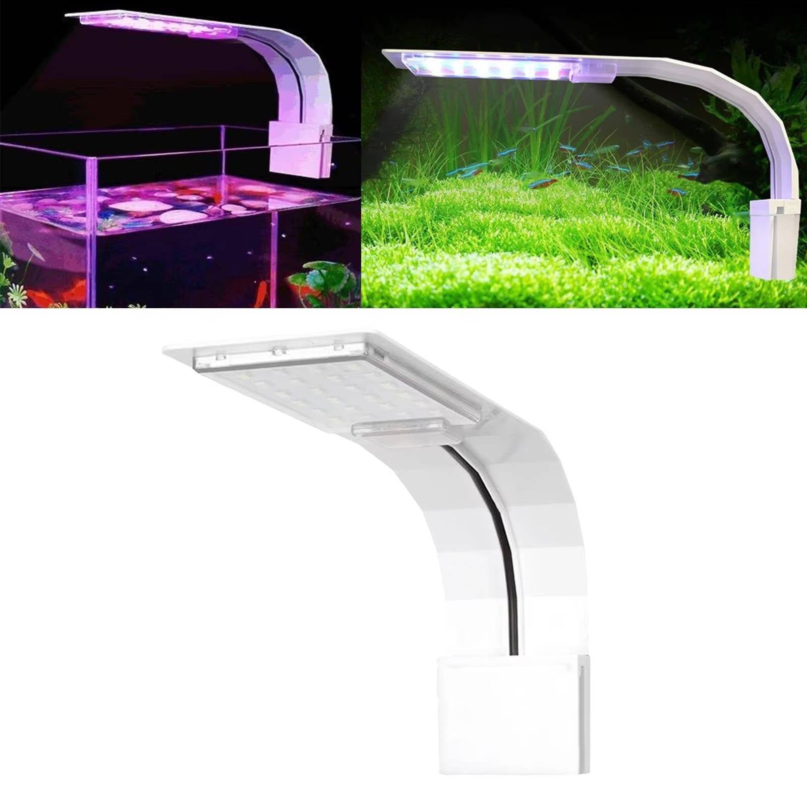 LED Aquarium Light with Clip Mount and Natural Spectrum for Plant Growth All Vera Mart
