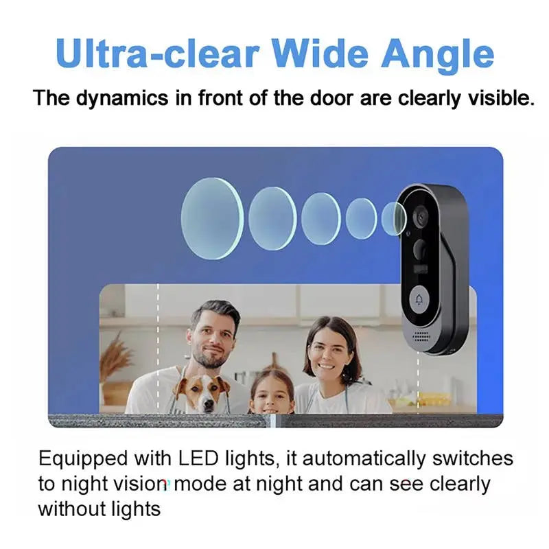 Doorbell Camera with HD Wide-Angle Lens and Two-Way Audio, Rechargeable Battery All Vera Mart