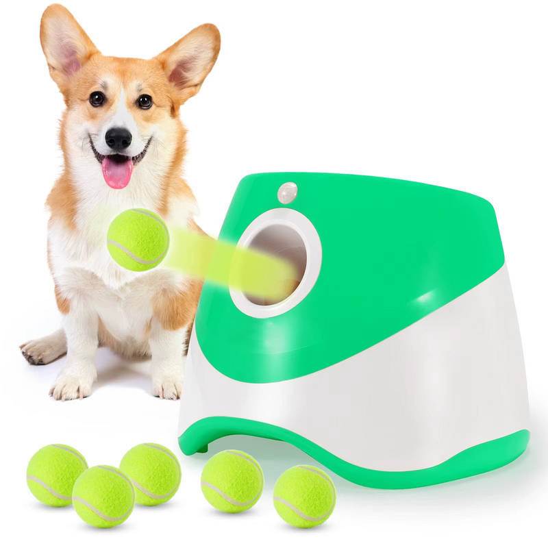 Dog Ball Launcher with Motion Detection and Adjustable Throw Distance, LED Battery Indicator All Vera Mart