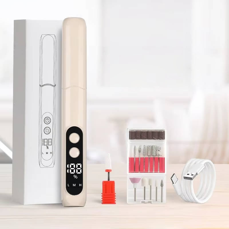 Electric Nail Drill with 8 Drill Bits and LED Display for Acrylic and Gel Nails All Vera Mart