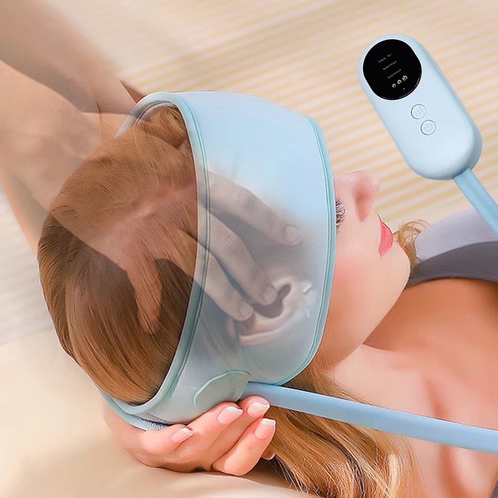 Wireless Head Massager with Six Airbags and Adjustable Heat, Three Modes All Vera Mart