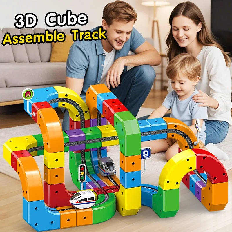 Magnetic Train Set with Flexible Track Sections and Rechargeable Motor All Vera Mart