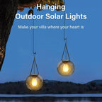 Solar Hanging Lantern with Automatic Light Sensing and 14-Hour Runtime for Outdoor Spaces All Vera Mart