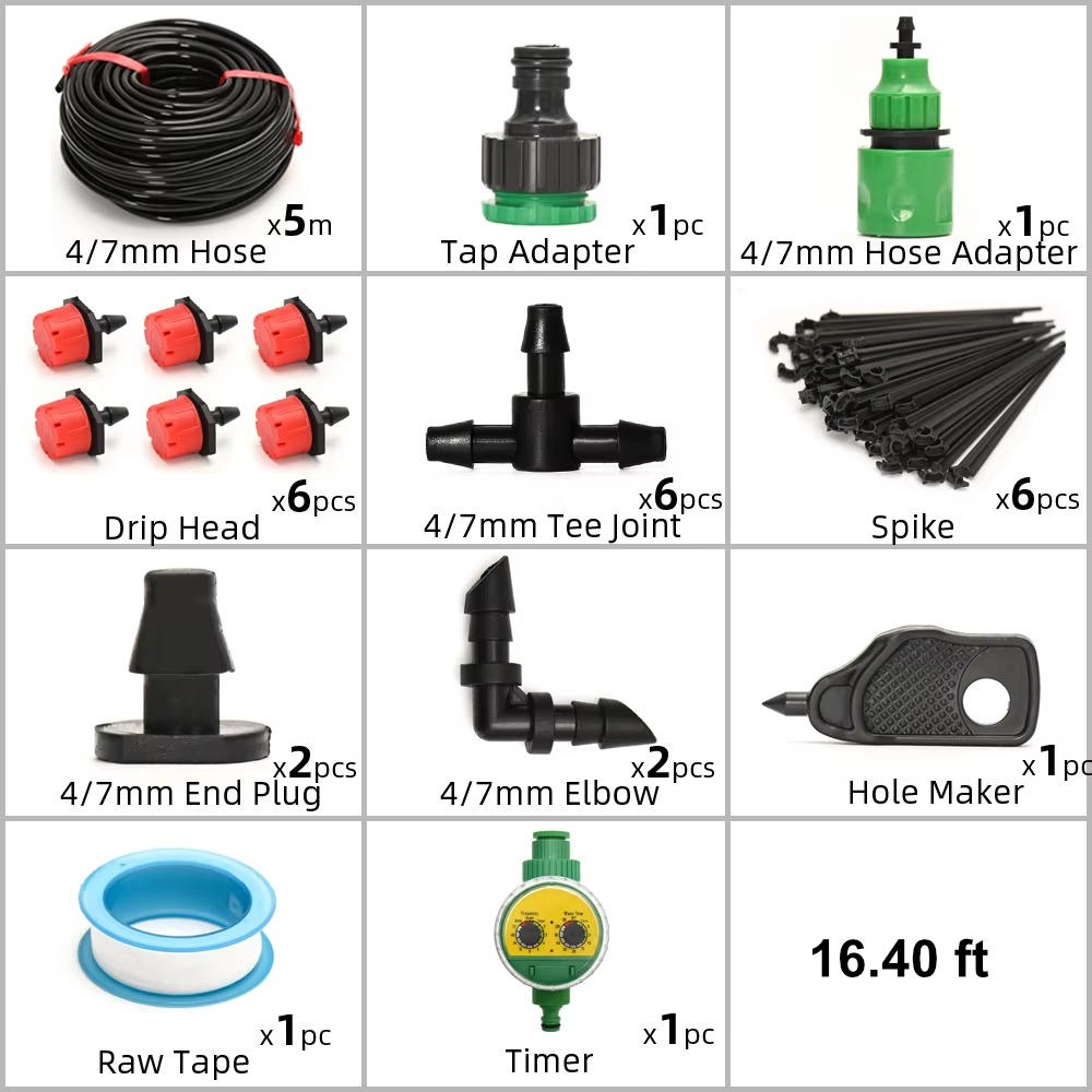 Automatic Drip Irrigation System with Adjustable Timer and Pressure Regulation All Vera Mart