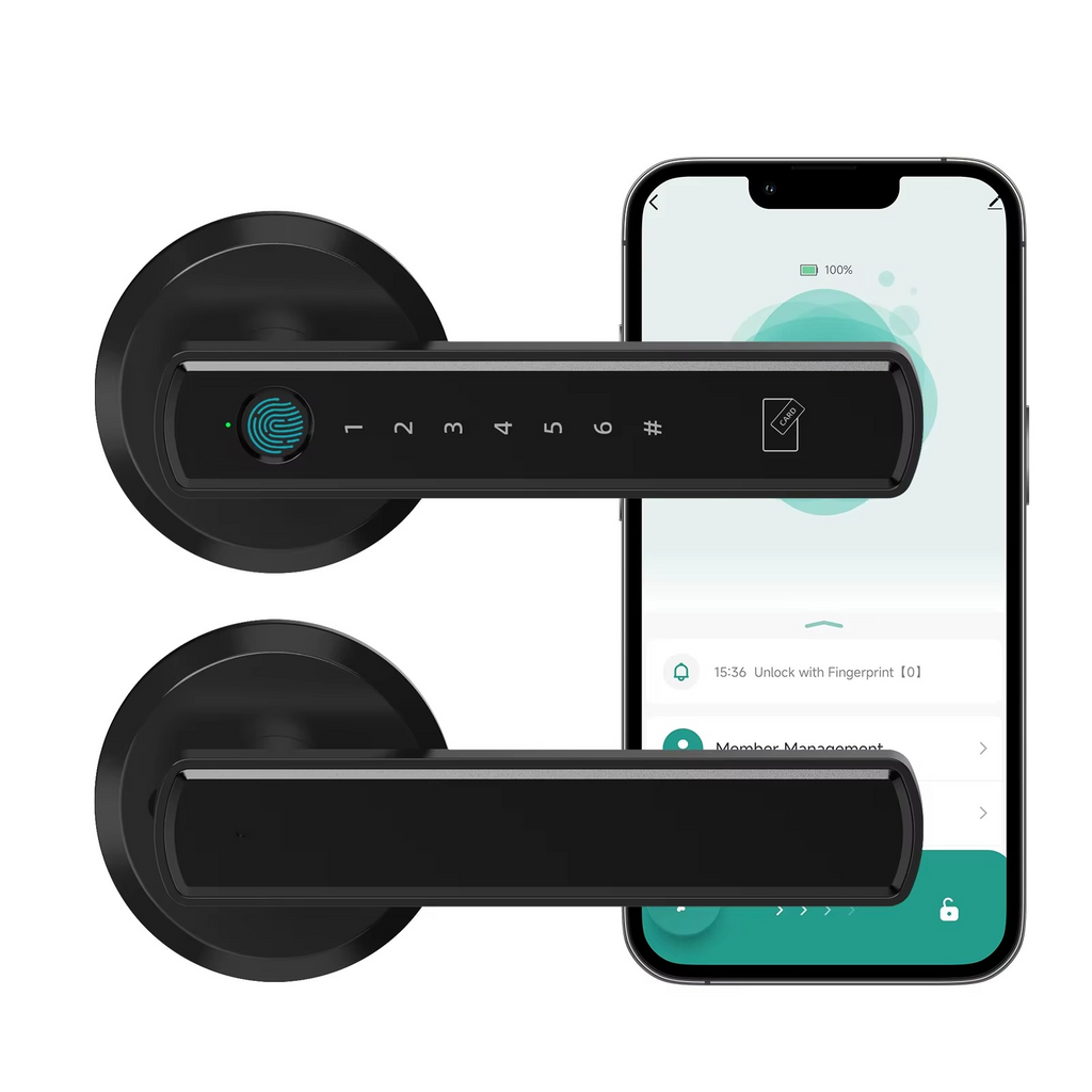 Biometric Door Lock with Fingerprint Scanner and Touchscreen Keypad All Vera Mart