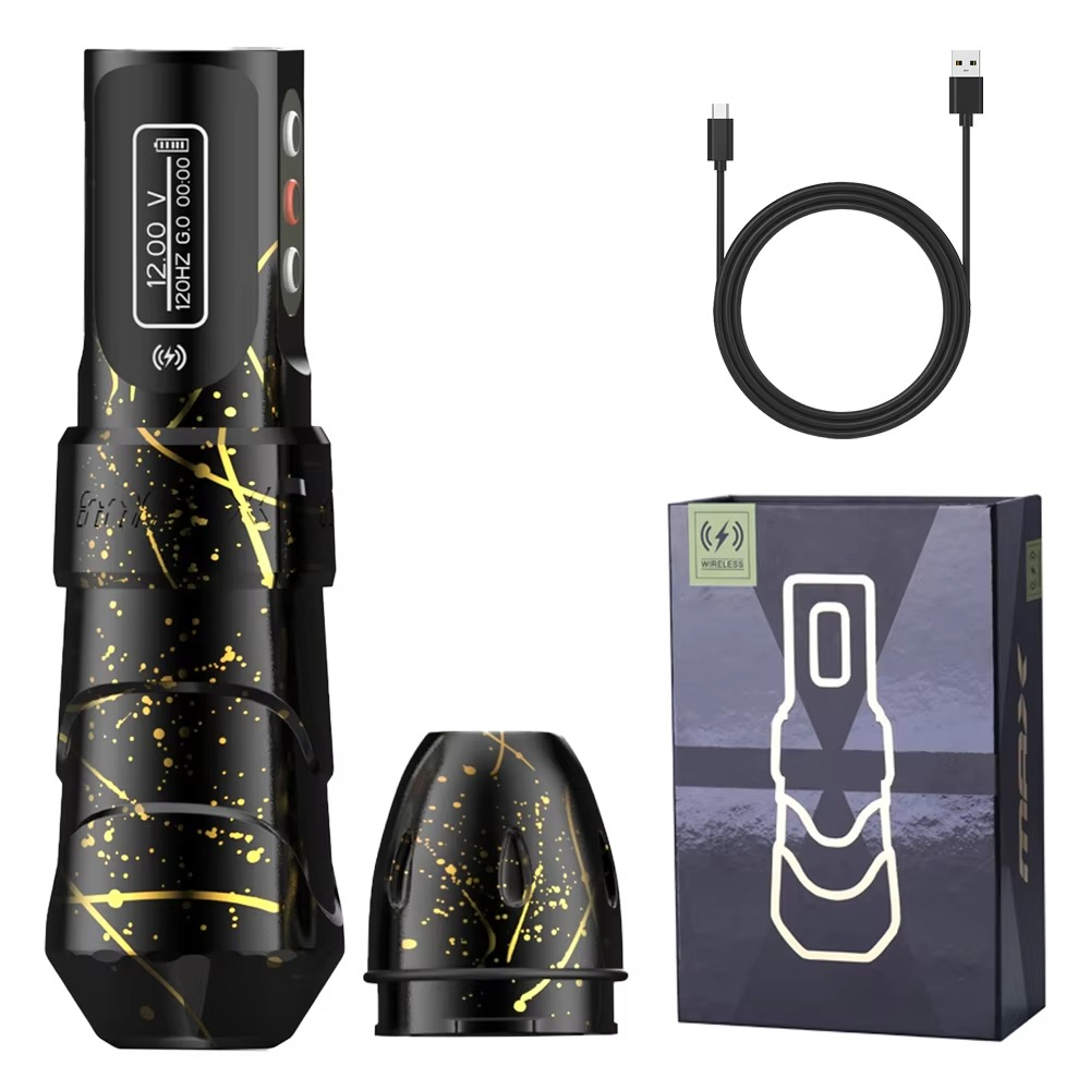 Wireless Tattoo Pen with 10,000 RPM Brushless Motor and LED Display, 10-Hour Battery All Vera Mart