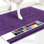 Microfiber Chenille Door Mat with Anti-Slip Backing and Machine Washable, 1-Inch Pile All Vera Mart