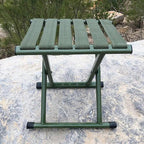Foldable Stool with Iron Frame and Oxford Cloth Seat, 300kg Capacity All Vera Mart